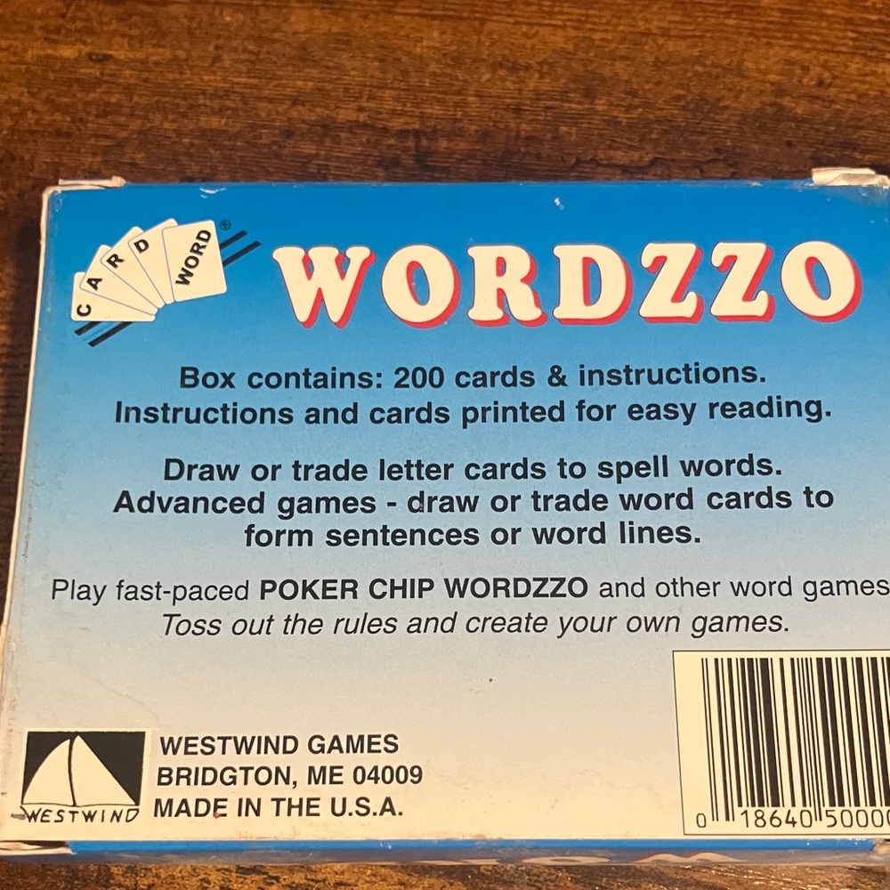 Wordzzo Card Game - Blue